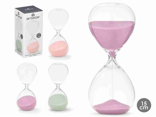 10733 AMPULHETA 15CM SORT COR PASTEL 15M