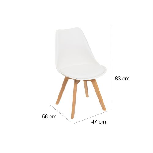 804079 CADEIRA PP-MADEIRA BRANCO 47 X 56 X 83 CM