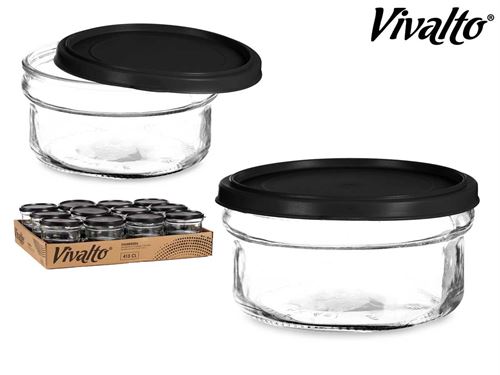 86671 CAIXA VIDRO REDONDA 415CL PRETO