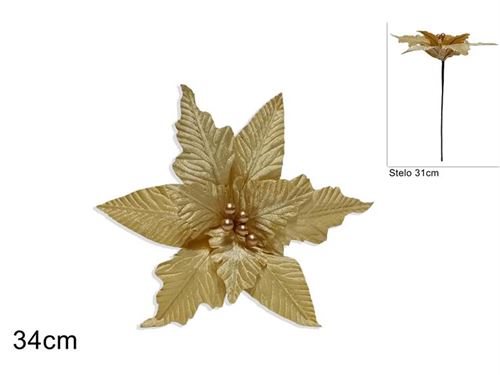 279381 FLOR NATAL VELUDO 34CM OURO