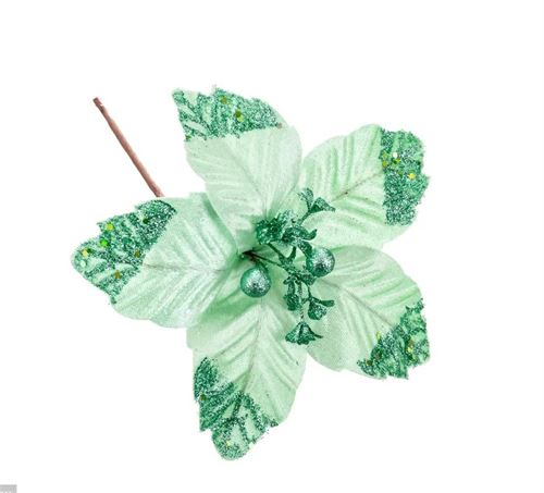 721936 FLOR NATAL TECIDO VERDE 22 X 31 CM