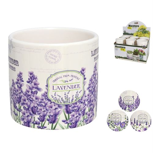 977142 VASO DE FLORES 13X12 LAVANDA SORTIDO