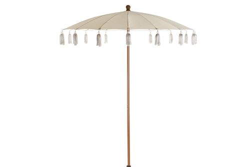 MB-178831 PARASOL ALGODON METAL 170X170X230 FLECOS BEGE