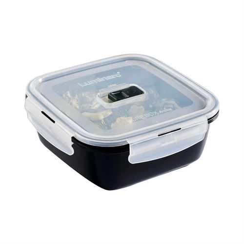 5425331 RECIPIENTE QUADRADO HERMÉTICO PURE BOX NEGRO LUM 122CL