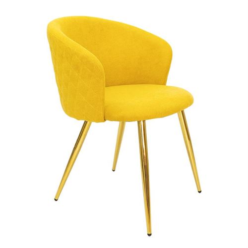 12659700 CADEIRA AMARELA PÉS DOURADOS 57X59X81CM SKY8888