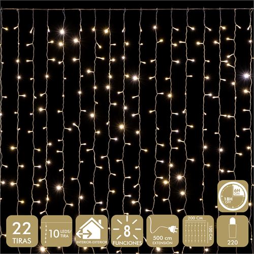 722803 CORTINA DE LUZ 220LED 200X100CM