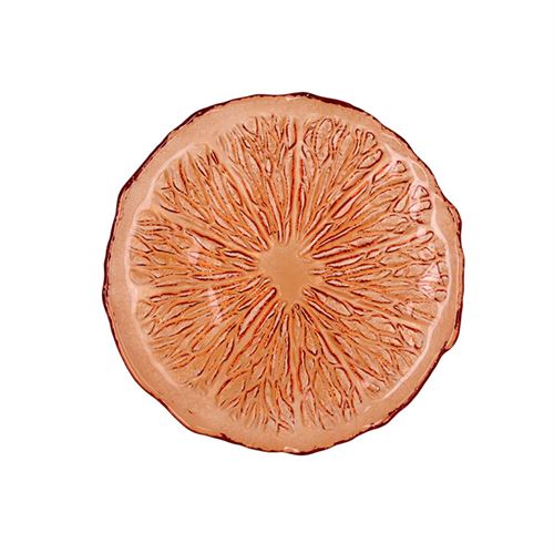 5425955 PRATO VIDRO 21X21X2CM LARANJA ACIDO QUID