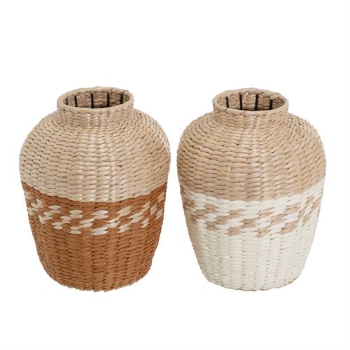 803946 VASO FIBRA NATURAL-PAPEL-MTL 25X25X31CM