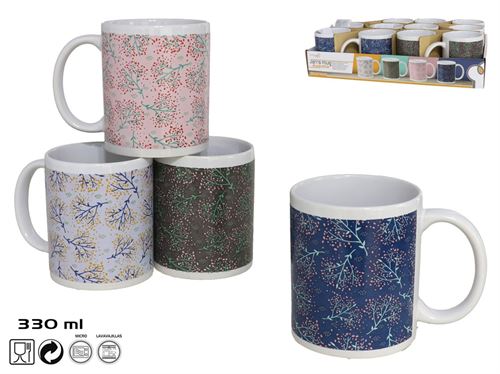 59587 CANECA CERAMICA 330ML AUGUSTA 4SORT