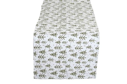 NV-220922 CAMINHO DE MESA ALGODÃO 50X150X0,2 RVORES VERDE