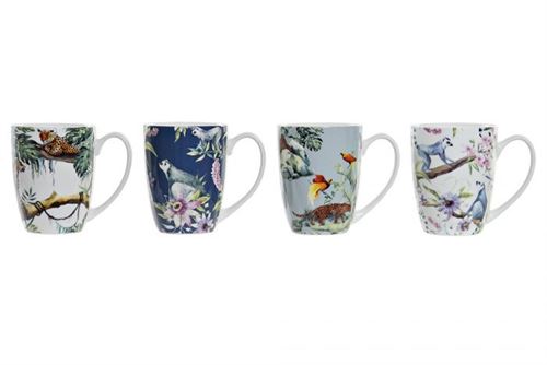 PC-194980 CANECA CERAMICA 12X8X10CM 400ML TROPICAL 4MOD