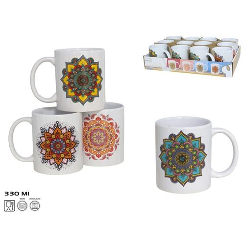102702 CANECA 330ML LUANDA 4 SORTIDOS GRES