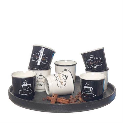 24412 CJ. 8 COPOS CAFÉ 90ML PORCELANA