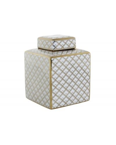 FRASCO PORCELANA BRANCO 15,5X15,5X22CM