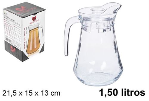 111492 - JARRO VIDRO C/TAMPA 1.50 litros 21,5x15x13cm