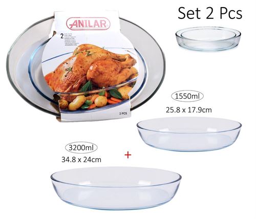 145033 ASSADEIRA OVAL 3,2 1,5L  SET2