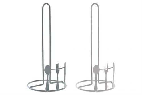 PC-194391 PORTA ROLO COZINHA METAL CROMADO 15X15X31CM GEOMETRICO