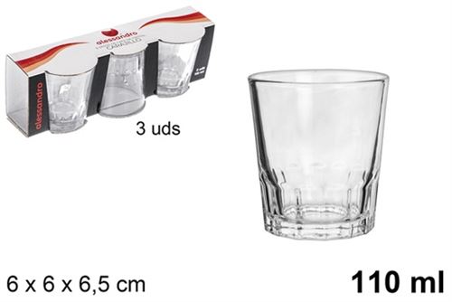 100817 CHAVENA CAFE VIDRO PK3 110ML