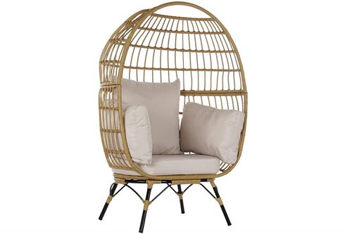 CADEIRAO RATTAN E METAL 99X71X147 ALMOFADA