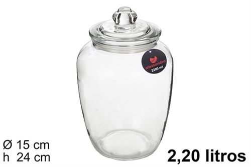 101723 FRASCO VIDRO COM TAMPA HERMETICA 2,2L