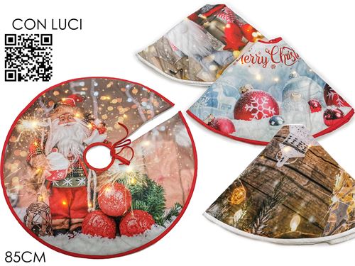 582874 TAPETE TECIDO ARVORE NATAL 85CM COM LUZ