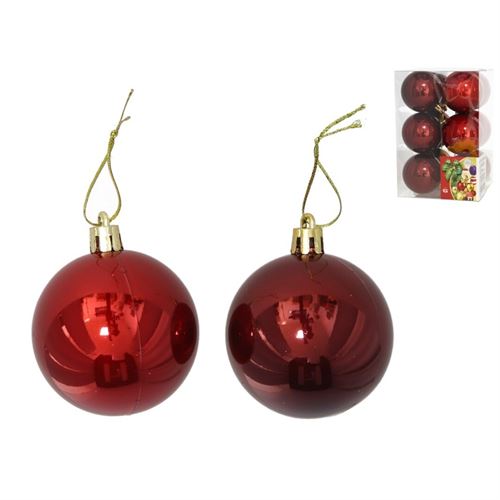 34930 BOLA NATAL X12 VDR VERMELHA 6CM