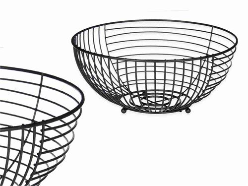 869517 FRUTEIRA REDONDA METAL PRETA 28CM