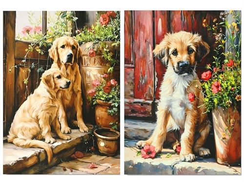 446424 PINTURA DE CÃES 40% 2 SRT 50X70X1,8 CM