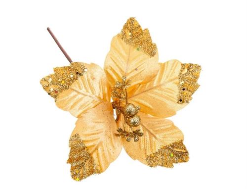 721933 FLOR NATAL TECIDO OURO 22 X 31 CM
