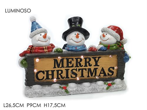 447147 DECORAÇAO NATAL BONECO NEVE POLIRESINA LUZ