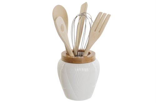 PC-207780 UTENSÍLIOS SET 6 PORCELANA BAMBU 10,5X10,5X12