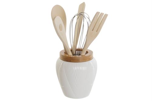 UTENSÍLIOS SET 6 PORCELANA BAMBU 10,5X10,5X12