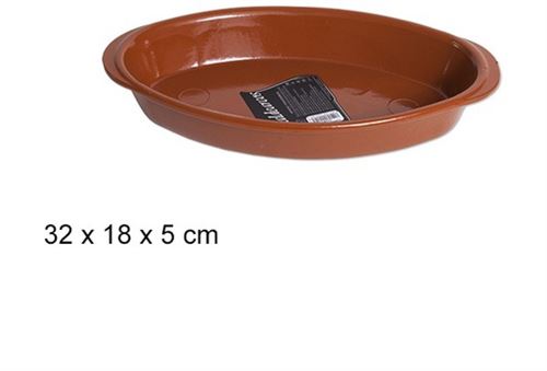 201444 TABULEIRO BARRO OVAL 32X18CM
