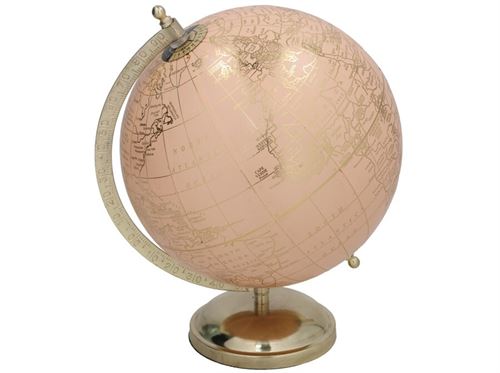 437231 GLOBO TERRESTRE BASE DOURADA 18X24CM SORTE