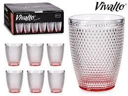 COPOS VIDRO SET6 FUNDO ROSA 30CL