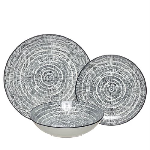 24476 SERVIÇO PORCELANA 18PÇS PRETO