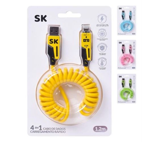 080004 CABO USB 4 EM 1 / 1,2 MTS SK 3108-000