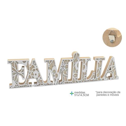 BD-78440 PALAVRA DEC MDF 51X14,5CM FAMILIA