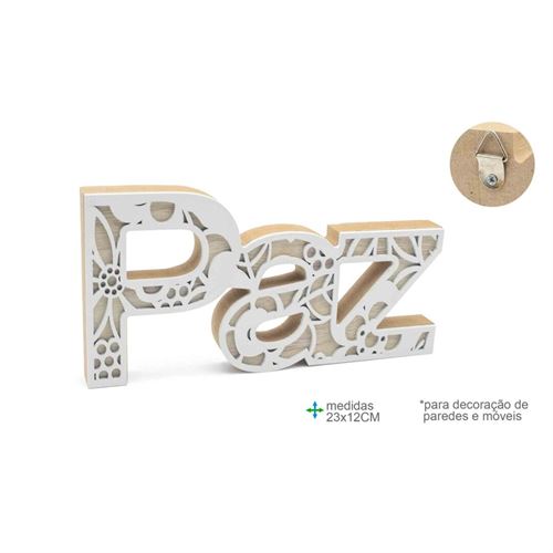 BD-78441 PALAVRA MDF PAZ 23X12CM