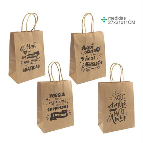 SP-78652 SACO COM FRASES 27x21x11cm