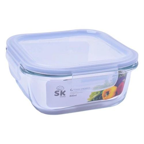 319076 CAIXA VIDRO QUAD C/TP 800ML 319-07