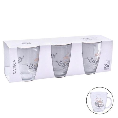 424800 CANECA VIDRO 387ML 3UN SK 424-80