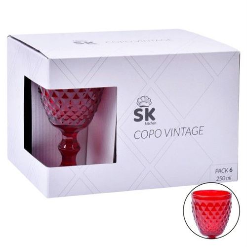 CJ.6 COPOS VERMELHOS PK-6 UN VINHO 250ML