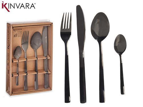 75218 TALHERES PRETO AÇOINOX 8PÇS