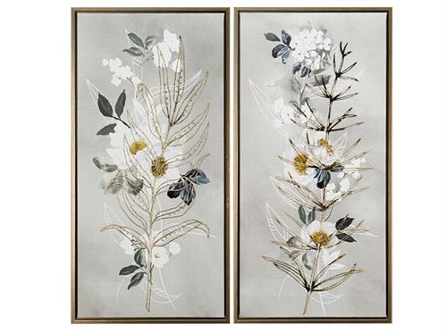 426921 TELA COM MOLDURA FLOR 2 SURT GESSO 3D 30X60X2,5 CM
