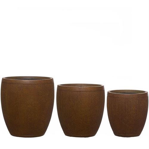 VASOS FIBRA  ARGILA 45x45x47 SET 3 