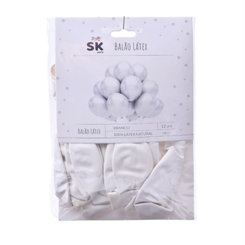 12012 BALAO 12 UNIDADES 30CM BRANCO