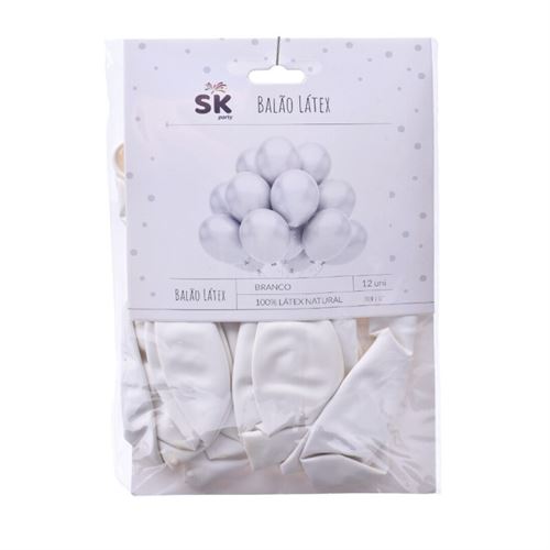 BALAO 12 UNIDADES 30CM BRANCO