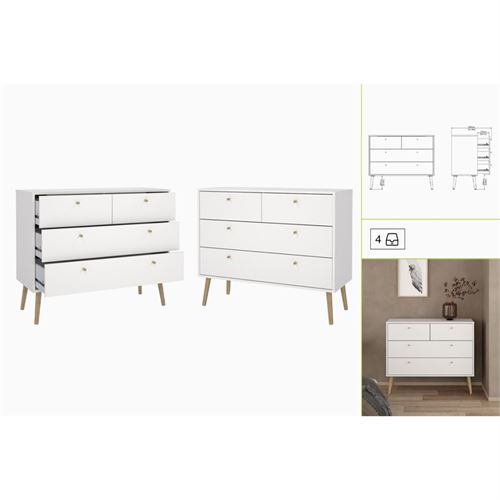 P070195548 COMODA 491244949 BRANCO 98.7x39.1x81.7cm