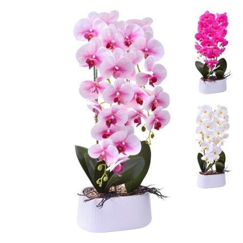 390554 VASO C/ ORQUIDEA  68CM 2439-055